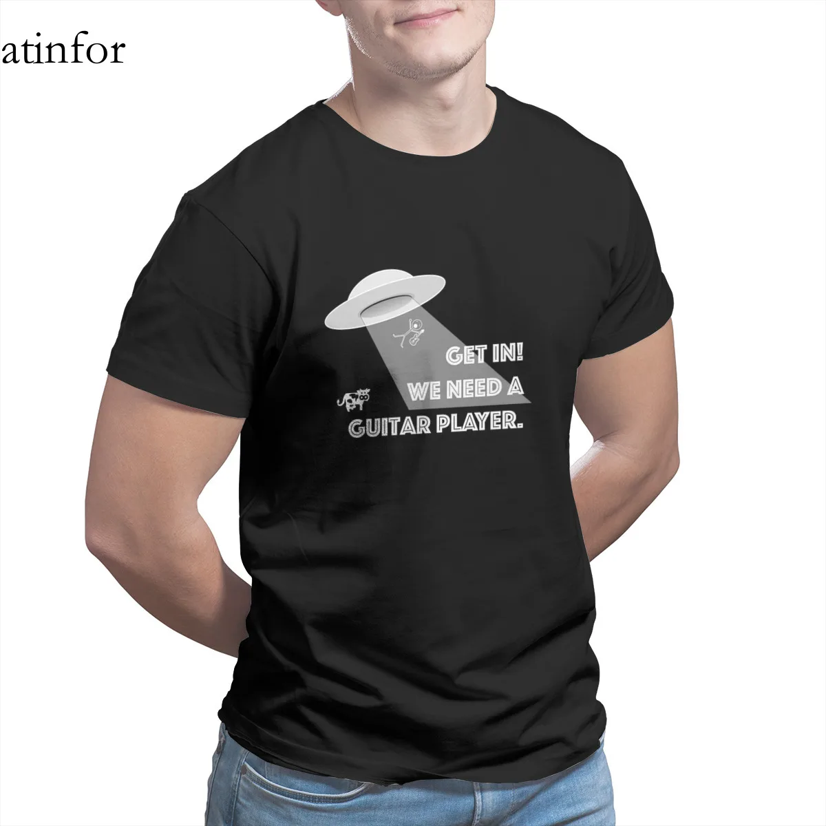 

Get in! We need a Guitar Player T-Shirt Black Vintage Wholesale Clothes Graphic 4XL 5XL 6XL Tees 16275