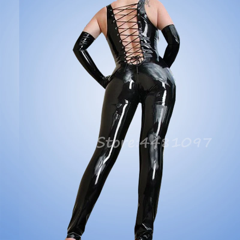 Горячая сексуальная природа латекс v образным вырезом без бретелек Плотная кожа