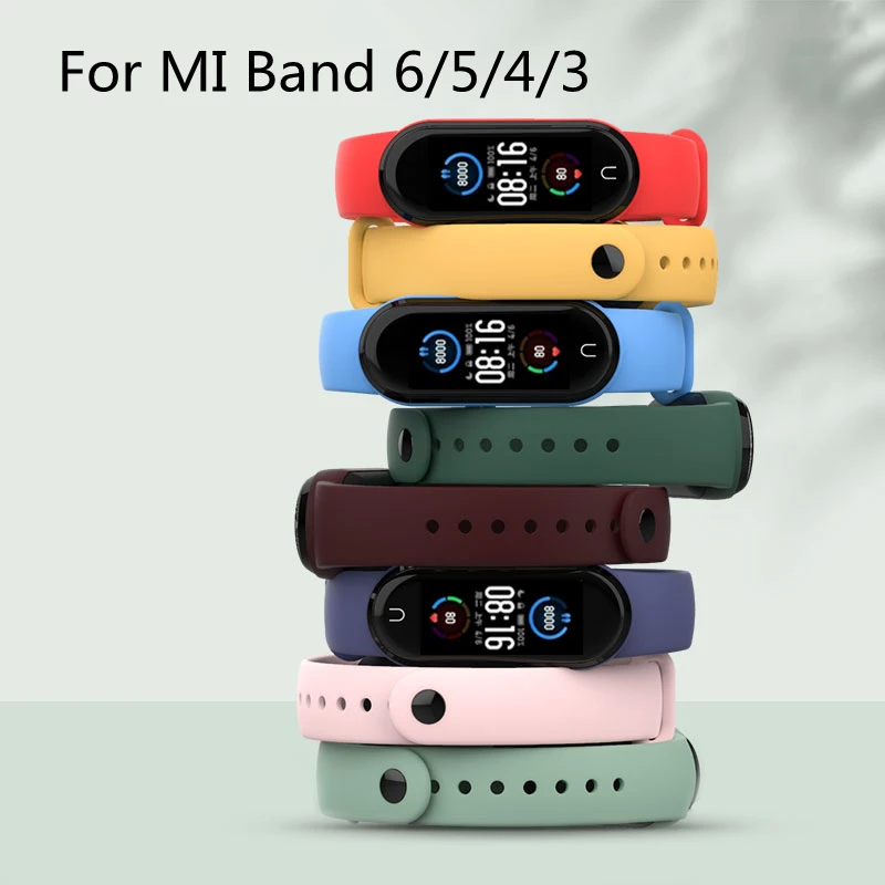 

For Mi Band 6 5 4 3 Strap Dedicated Silicone Colorful Xiaomi Band 6 5 4 3 Replacement Bracelet Watchband Sports Fitness Wrist