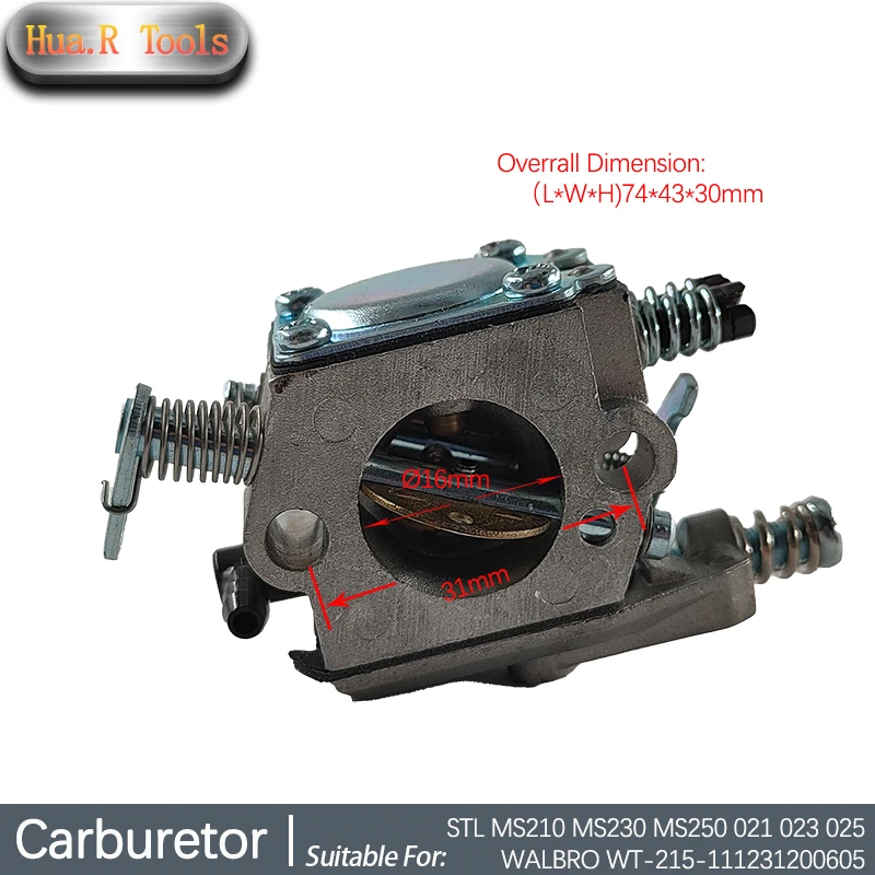 

Carburetor Replaces For STL MS210 MS230 MS250 021 023 025 WALBRO WT-215-111231200605 Trimmer Multi Tool Lawn Mower Chainsaw