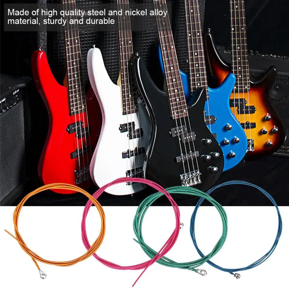 

4Pcs/Set Bass Strings Solid Anti-Rust Compact Electric Bass Nickel Alloy Winding Cores Instrument Supplies