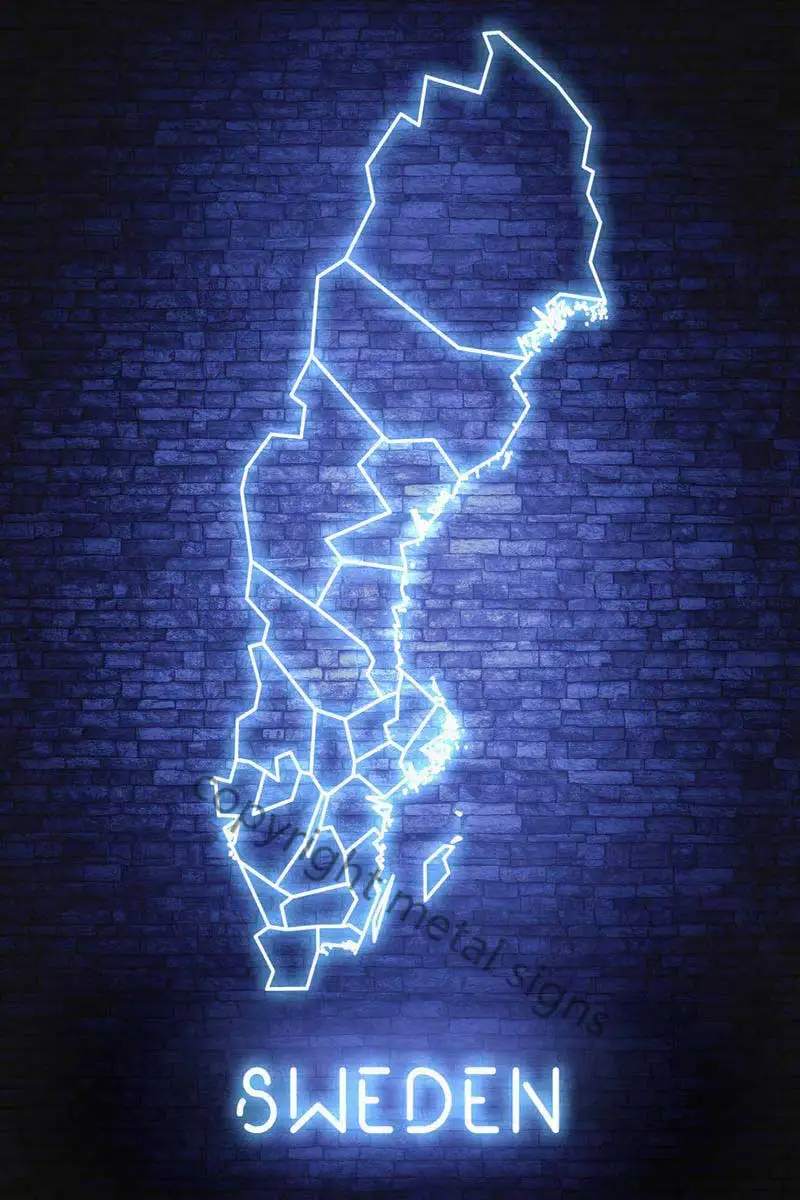 

Шведская Оловянная тарелка в стиле Стокгольма, декор для комнаты, винтажная металлическая вывеска в стиле ретро, неоновая вывеска для дома, ...