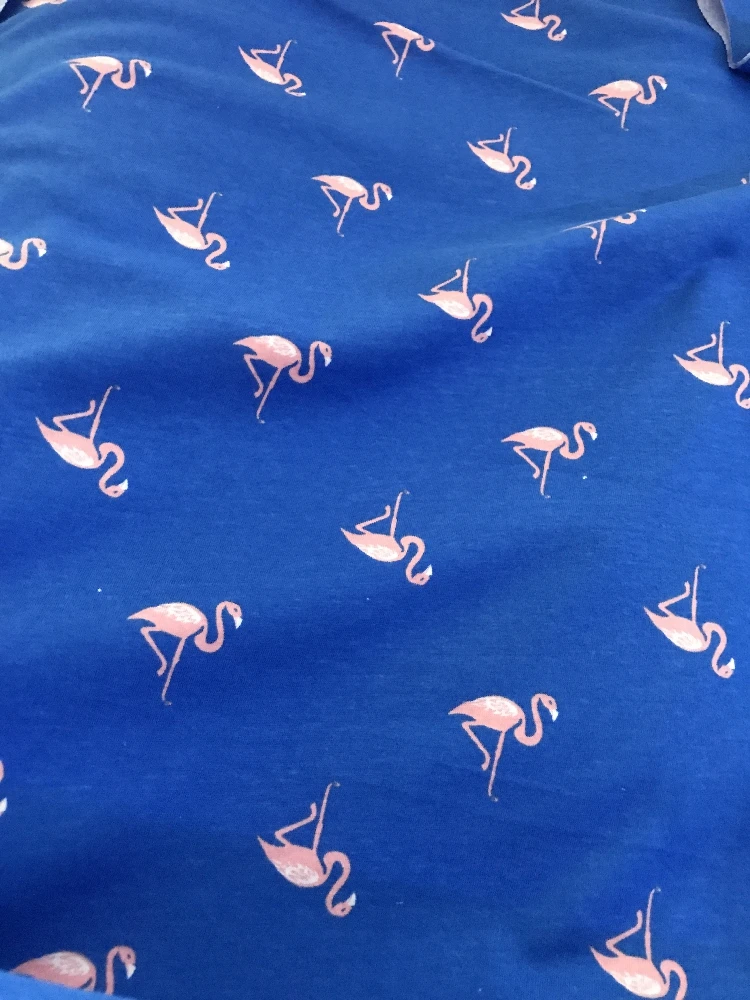 Стрейчевая ткань с принтом фламинго 50*165 см|Ткань| |