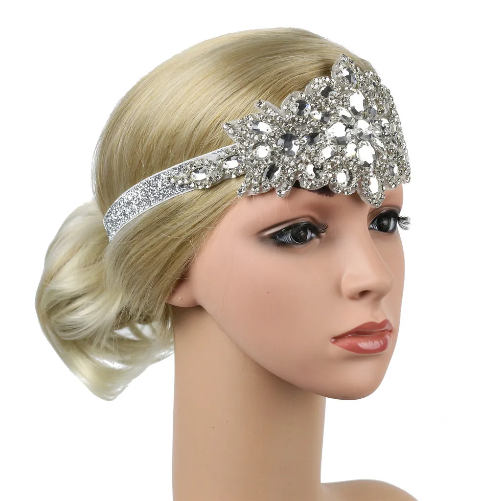 Повязка на голову женская с кристаллами элегантный головной убор ручной работы