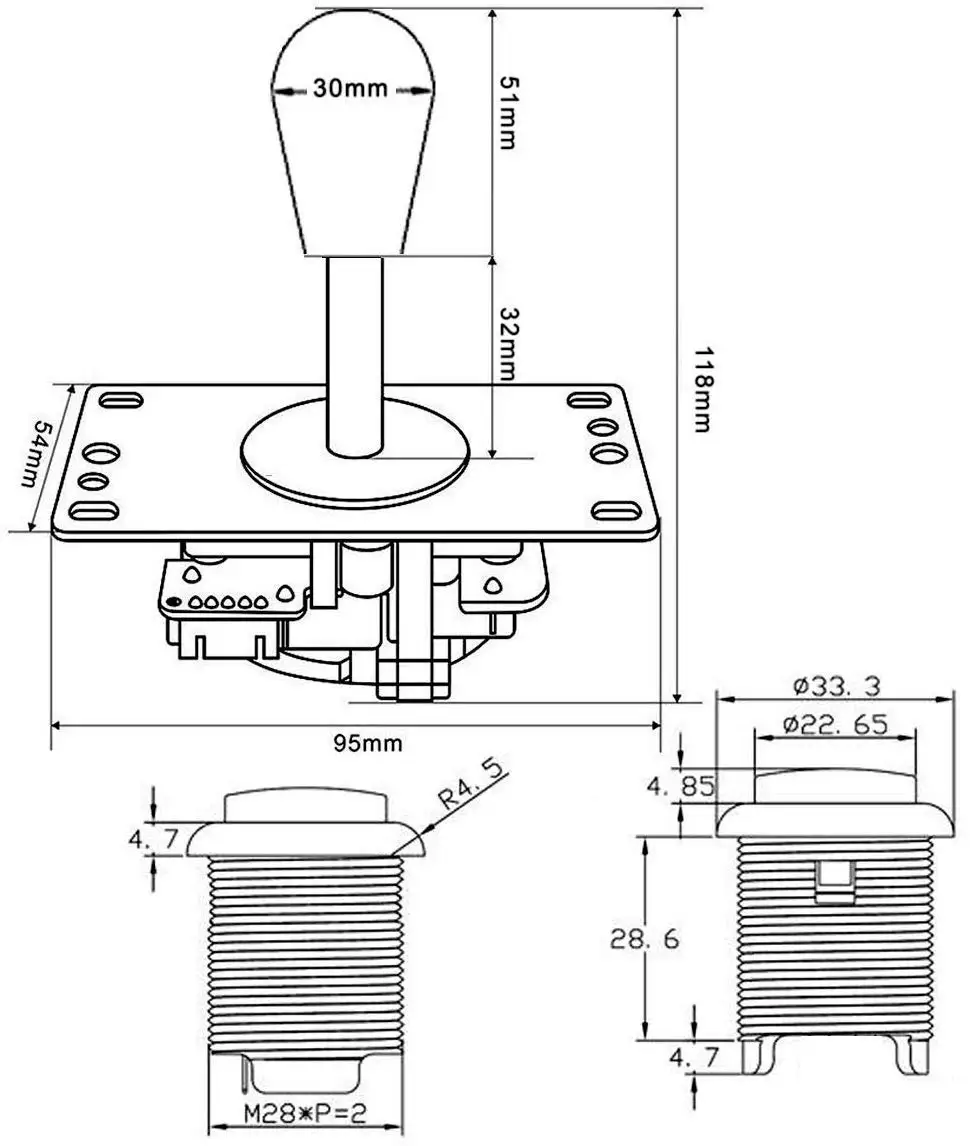 Аркадные геймпады и стандартные контроллеры набор для игр сделай сам 2 овальных