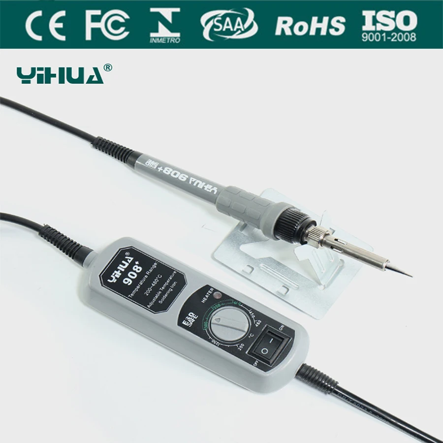 

Портативный Электрический паяльник YIHUA 908 +, паяльная станция, регулируемые сварочные аппараты, прецизионные компоненты, сварочный ремонт