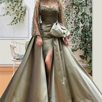 saudi arabia kaftans beaded long sleeves evening dress 2020 long women party gowns turkish islamic prom dresses abendkleider