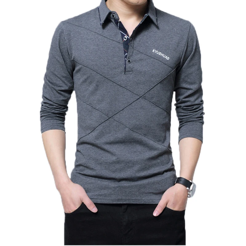 

5XL Polo Shirt Collar Men Plus Size 3XL 4XL Autumn Button Brand Men Polo Shirt Long Sleeve Casual Male Shirt Dress Polo Shirts