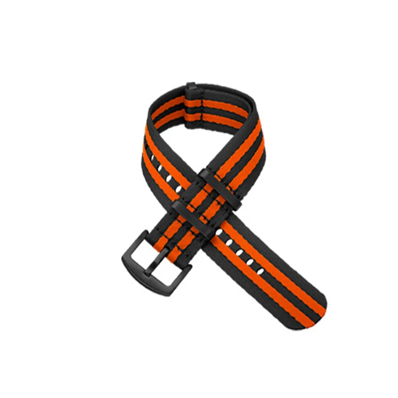 black-orange-black Высокое качество, 20 мм, 22 мм, нейлоновый ремень безопасности, ремешок для наручных часов Nato, ремешок для военных часов James Bond, сменные Ремешки для наручных часов# C - Цвет ремешка: black-orange-black