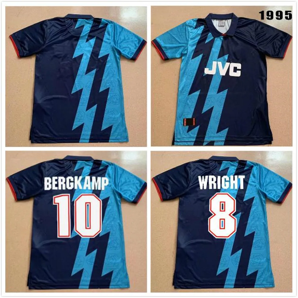 

1995 Away Blue Retro Vintage T Shirt ADAMS Hartson Campbell Wright Bergkamp Merson HENRY Classic Unif