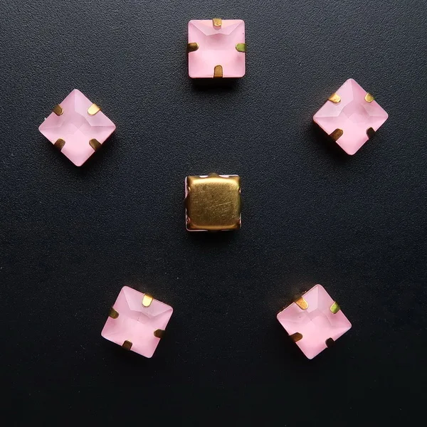 A25 Pink Золотой Коготь 50 шт/уп желе конфеты и AB цвета стекло кристалл 8 мм квадратной формы пришить стразы бисер одежда diy отделка - Цвет: A25 Pink