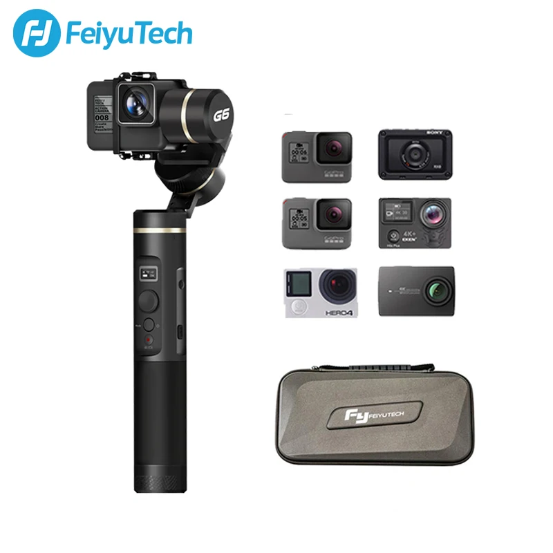 FeiyuTech Feiyu G6 3-осевой портативный монопод с шарнирным замком Gopro экшн Камера стабилизатор OLED Экран для экшн-Камеры Gopro Hero 6 5 sony RX0