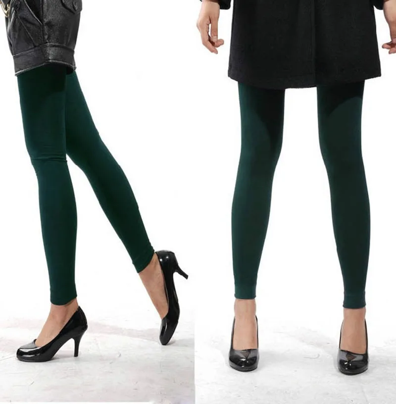 Осень-зима леггинсы черный серый Кофе фиолетового и зеленого цвета Бургундия Красный Темно-синие телесного цвета Цвет Для женщин леггинсы теплый, Облегающая посадка леггинсы
