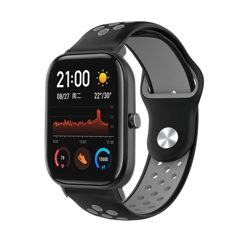 Спортивный ремешок для huami Amazfit gts/GTR 47 мм/42 мм/BIP lite/1/2/2S 20 мм/22 мм дышащий браслет