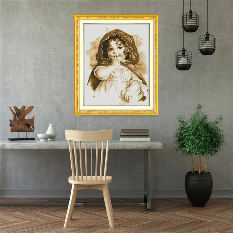 Китайские наборы для вышивки Девочка с пальцами крестиком подсчетными узорами