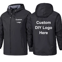 winter jacket men print logo lightweight hooded zipper waterproof coat windproof warm solid color male coat outdoor sportswear