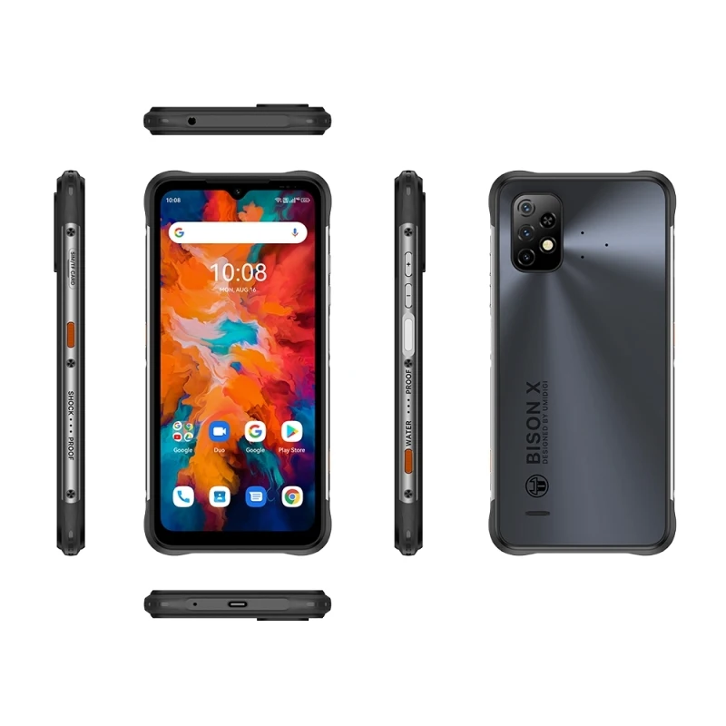 umidigi bison x10 global version rugged phone 4gb ram 64gb128gb rom 6150mah 6 53inch android 11 mtk helio p60 octa core otg nfc free global shipping