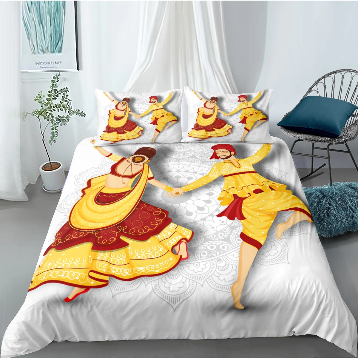 

3D Spain Flag Bedding Sets Comforter Spanish Bullfighting Printing Bed Linen Pillowcase King Size Women Dance Yoga Home Textiles