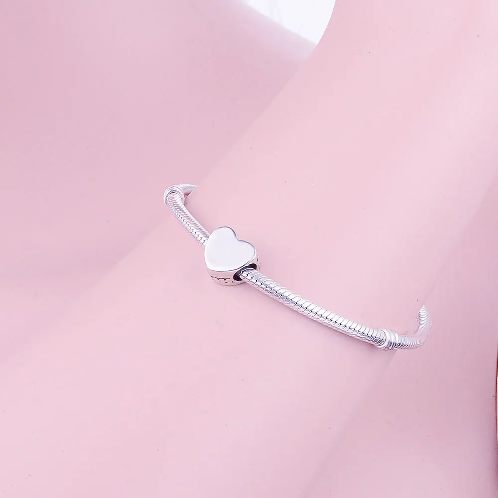 

Berloque Fashion 925 Sterling Silver Stunning Heart Charm Fit Original Charms Bracelet DIY Beads Jewelry for Women