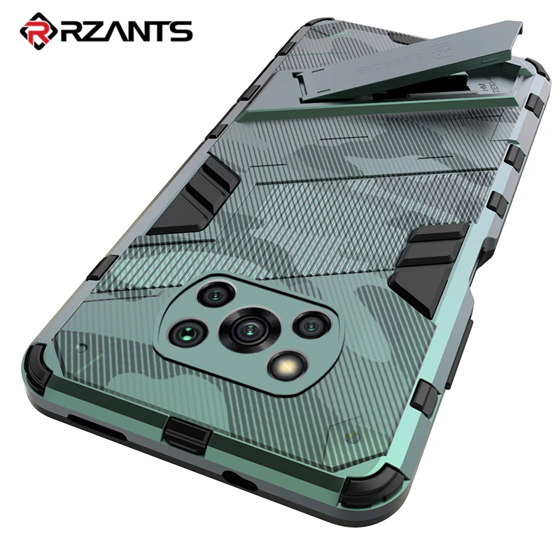 

Rzants For Xiaomi POCO X3 NFC POCO X3 PRO Hard Case Built in Stand Shockproof Bracket Camera Protection Shell