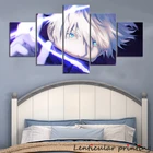 5 панелей постер годжо Сатору японское аниме юютсу кайсен Холст Картина маслом настенное искусство компьютерный фон манга Декор