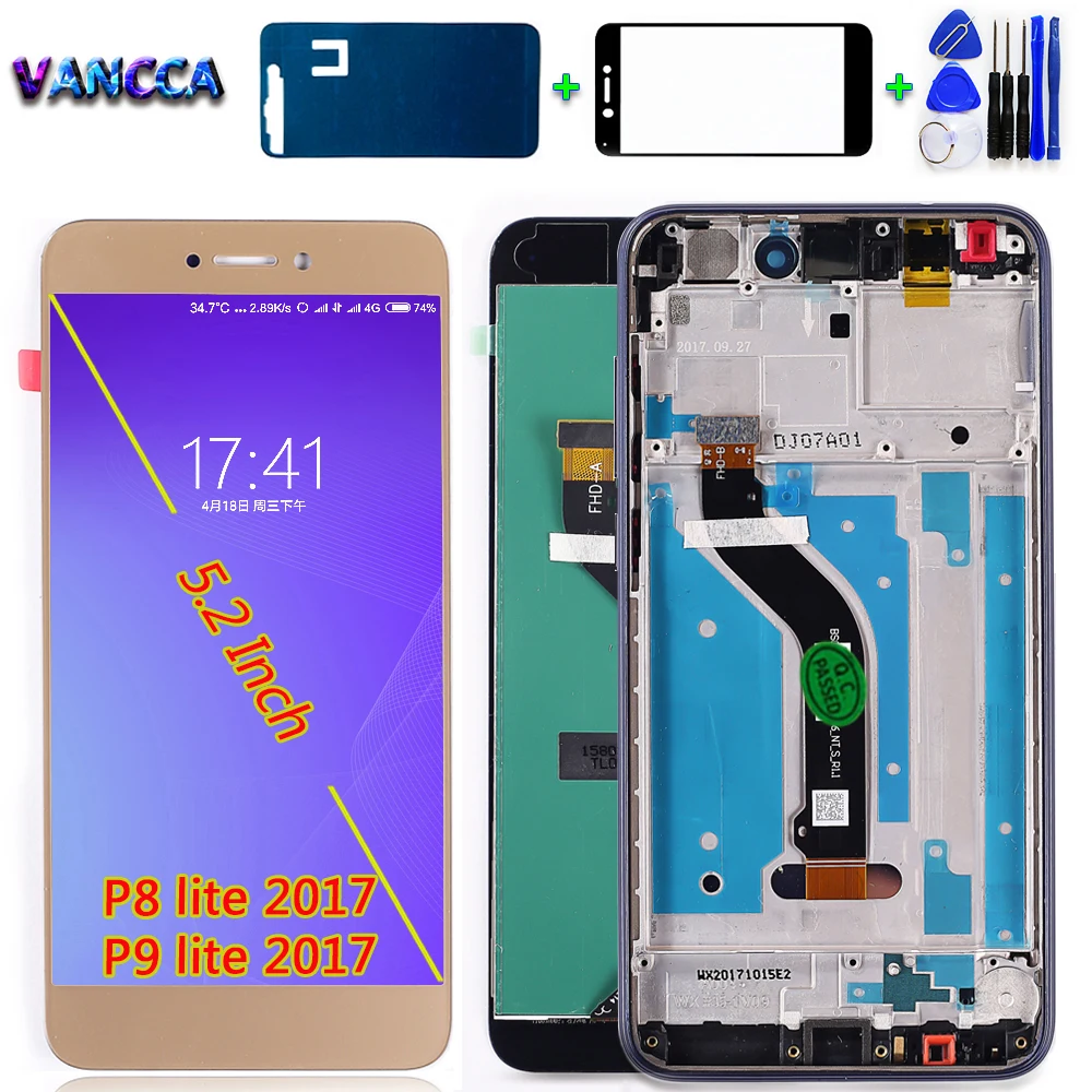 Для Huawei P9 lite 2017 ЖК дисплей для P8 дигитайзер сенсор сенсорный экран сборка 5 2