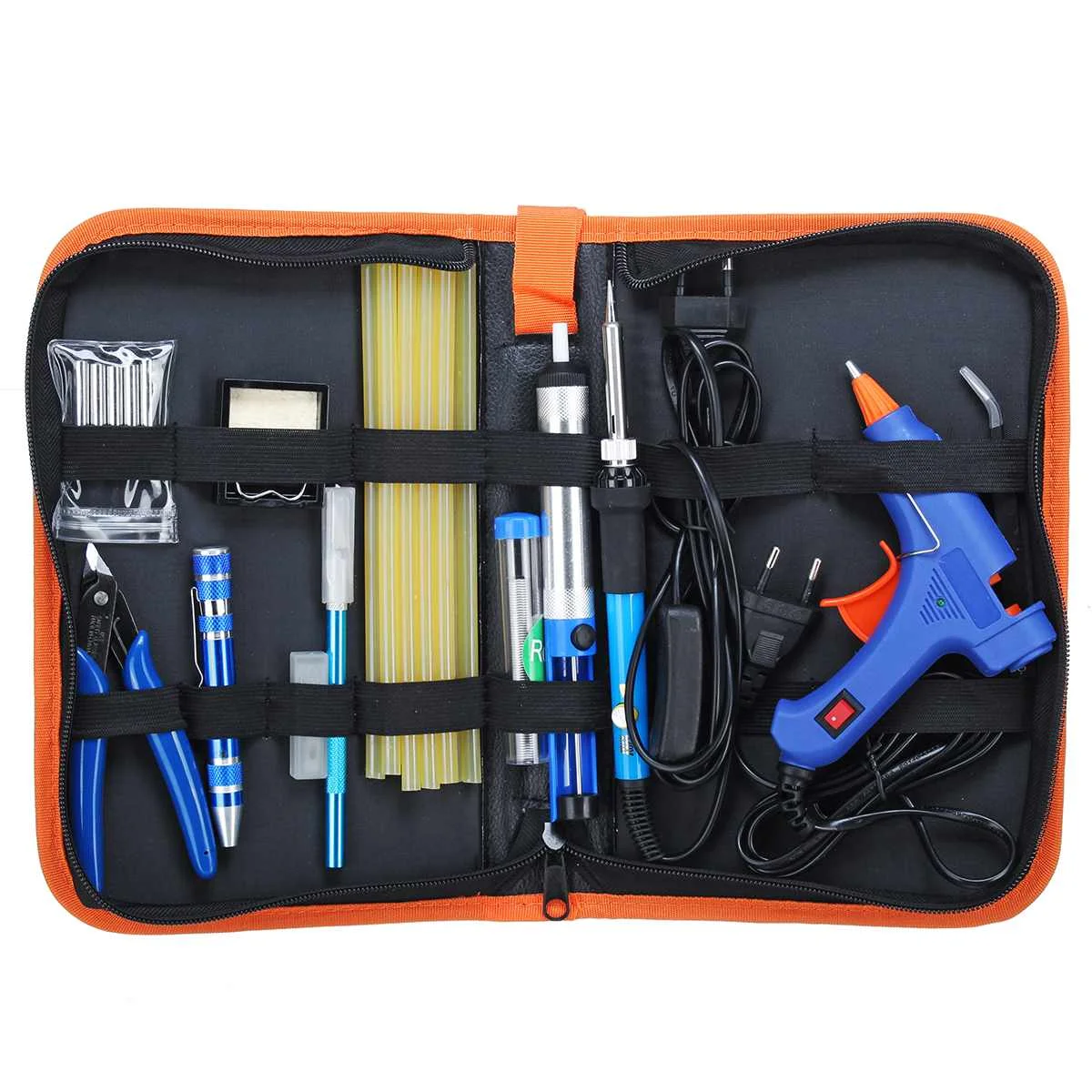 

29 In 1 60W Electric Soldering Iron Set Desoldering Pump Welding Hot Melt Glue G un Hand Tool Sets EU 220V