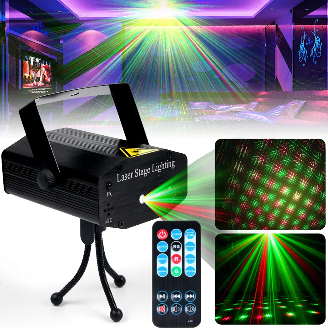 Прекрасное маленькое RGB диско светильник par DJ LED этапа лазерный проектор 5V