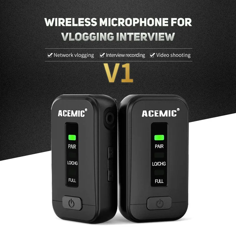 ACEMIC VLOG100 V1 мини беспроводной микрофон Системы Vlog мобильного телефона в реальном