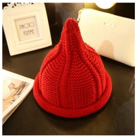 south koreas new ladies winter hats thick wool pointy cute hats curled warm knitted miko pacifier autumn and winter hats