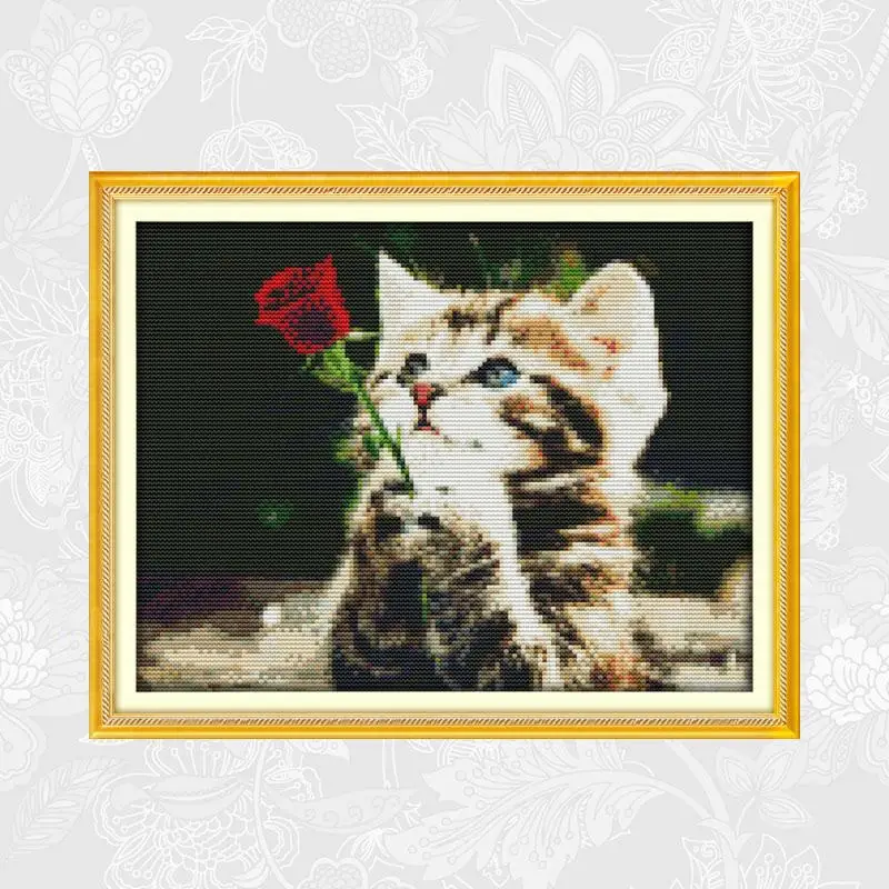

Waiting for love Patterns Count Cross-stitch Printed Canvas 11ct 14ct DIY Handwrok Cross Stitch kits DMC Needlework Crafts