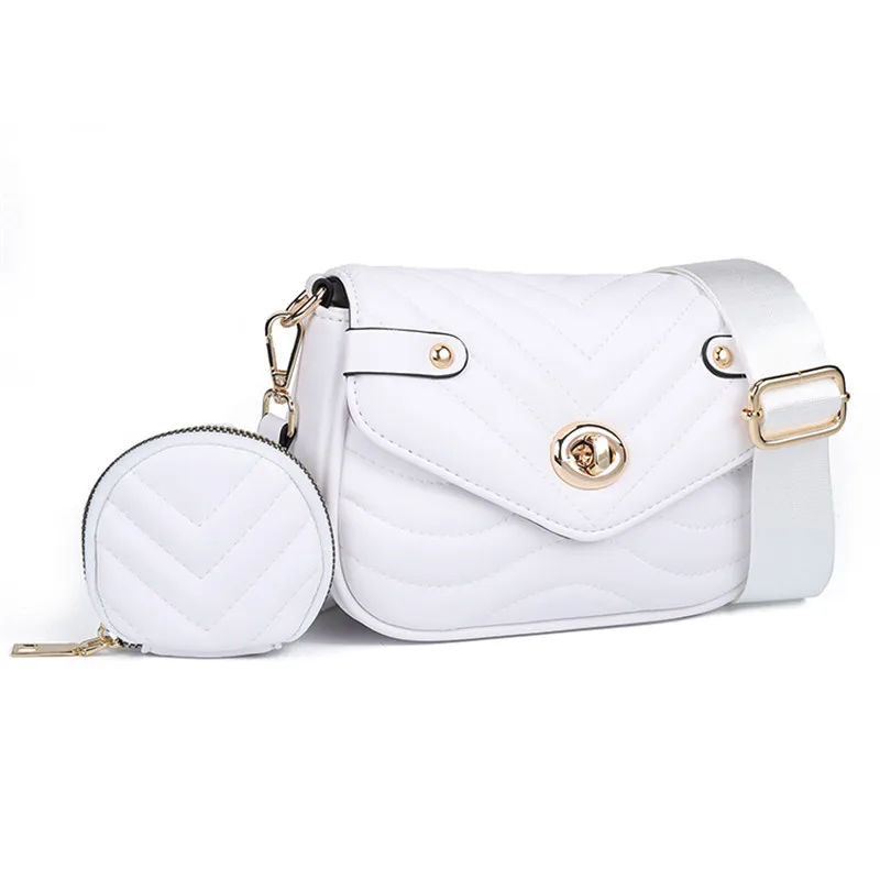 

New 2021 Women's Two Piece Set With Cute Small Wallet Fashion Shoulder Bag Korean Leisure Messenger Bag/CT35480