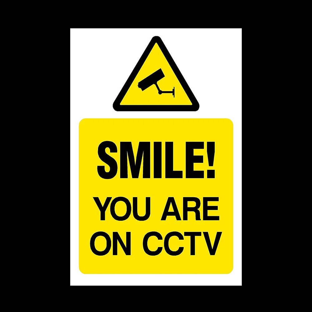 

Customized House number Smile you are on CCTV Plastic Sign - Security, Camera, Closed Circuit TV, Warning Safety Door sign