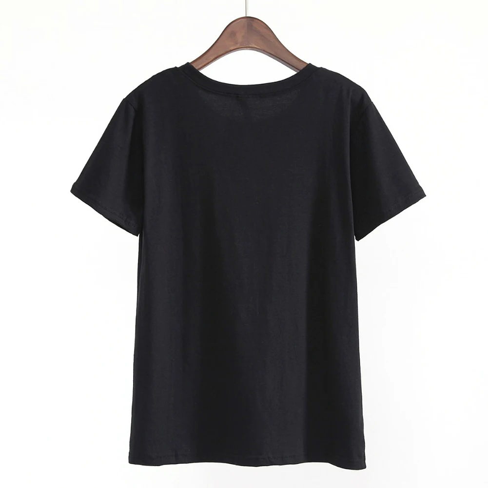 

Fashion Women BOY BYE Letter Print T Shirt Tops Casual Black Tee Short Sleeve