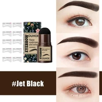 one step brow stamp shaping kit quick natural eyebrow makeup tool professional eye brow gel with 10 reusable eyebrow stencils