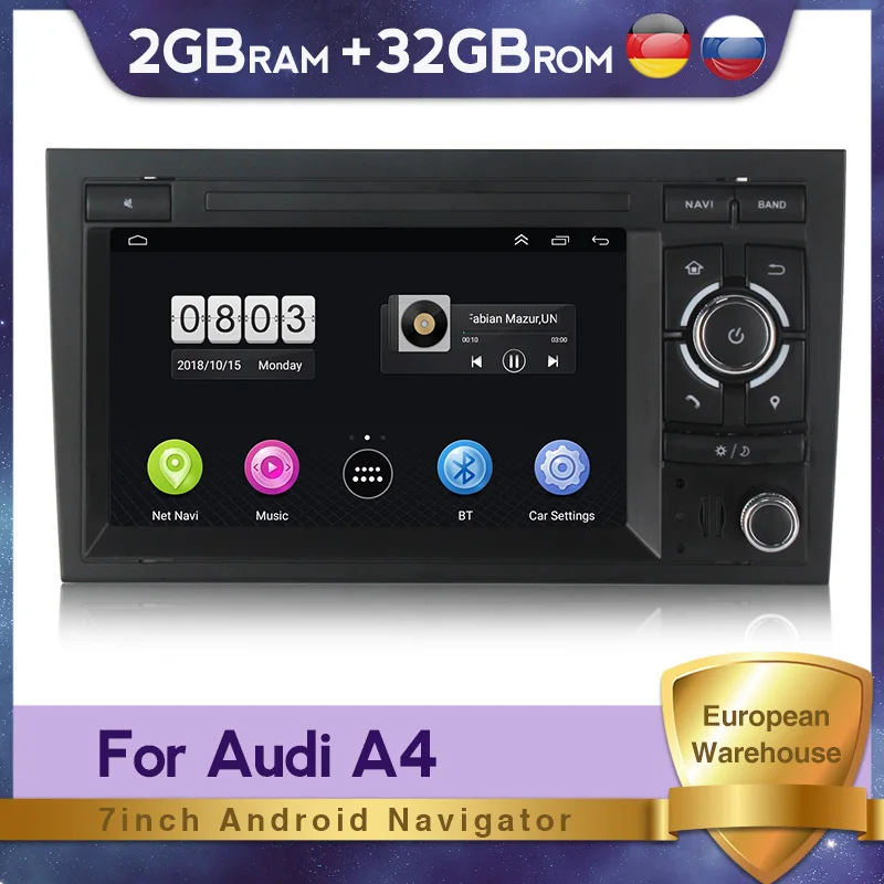 

Автомобильная аудио-навигация GPS Android 10 2G + 32G система для Audi A4 автомобильное мультимедийное радио автомобильное колесо управление камерой DVR