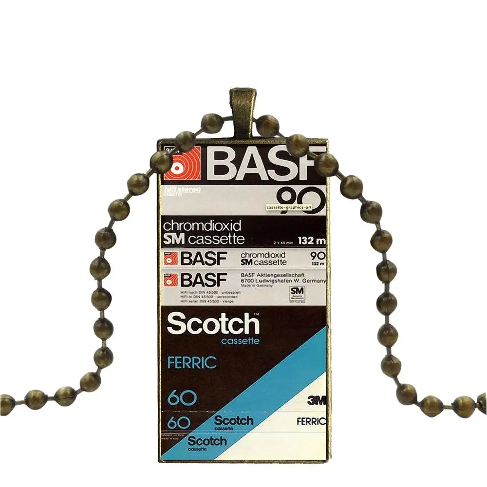 Бронзовое стекло кабошон с прямоугольной подвеской ожерелье-чокер для мужчин и