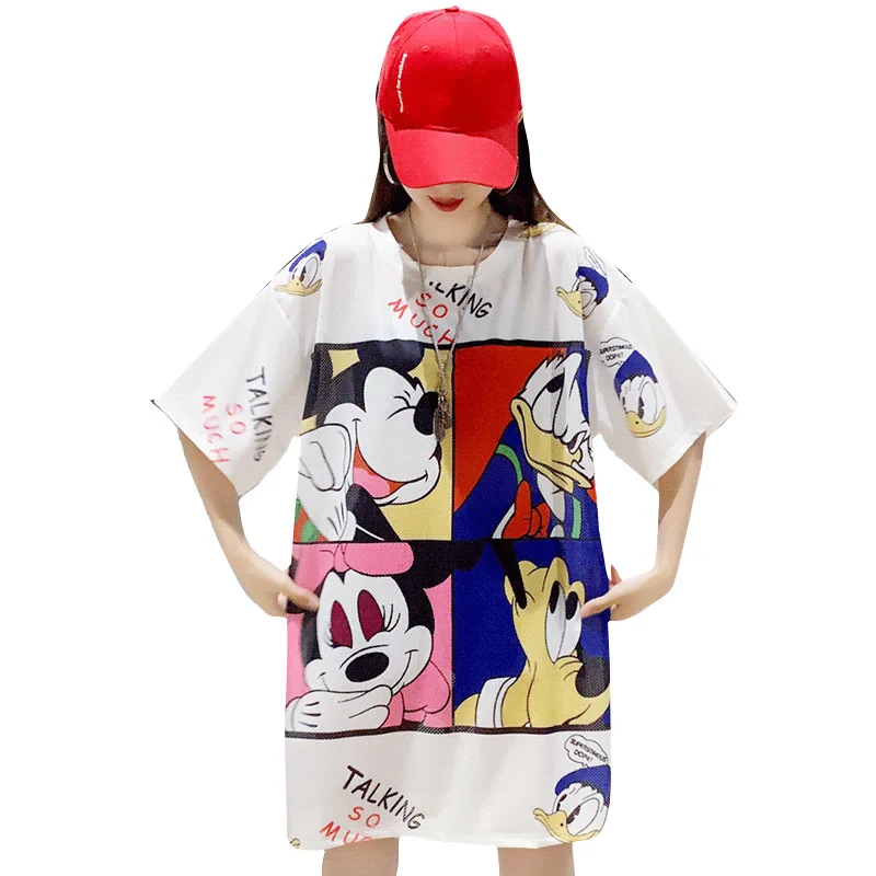 Футболка большого размера DISNEY сетчатая быстросохнущая ткань из вискозы тонкая