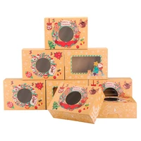 christmas cookie boxes with window christmas pastry boxes for gift giving and party cookie packaging baking boxes