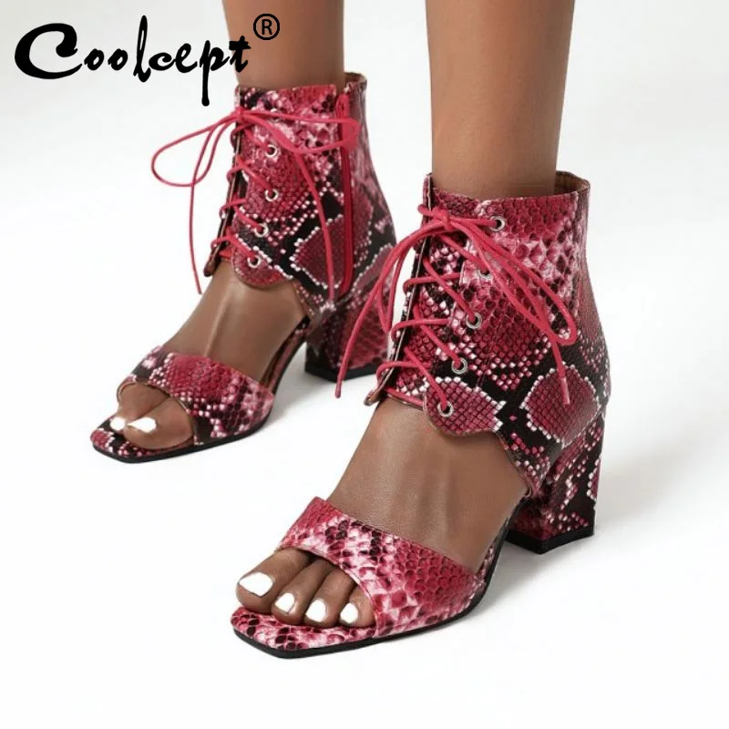 Босоножки Coolcept женские на молнии пикантные сандалии толстом высоком каблуке
