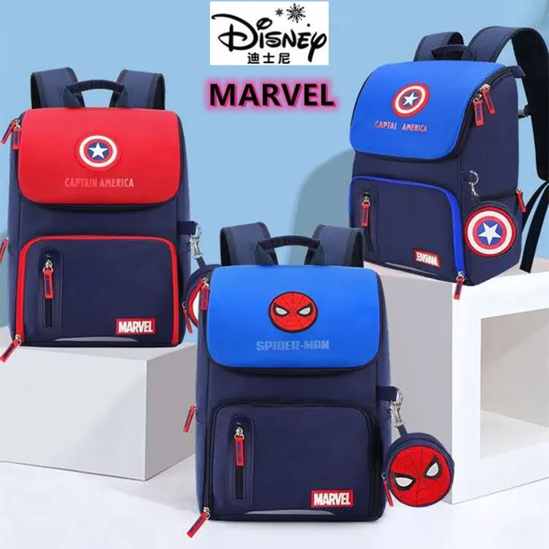 Рюкзак для учеников начальной школы Disney, Marvel, Микки, школьные ранцы для мальчиков, в