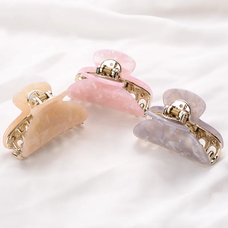 

2019 New Fashion Women girls Hair Claw Clip Acetate Resin Floral Print Clips Grips Ponytail Hair Pins