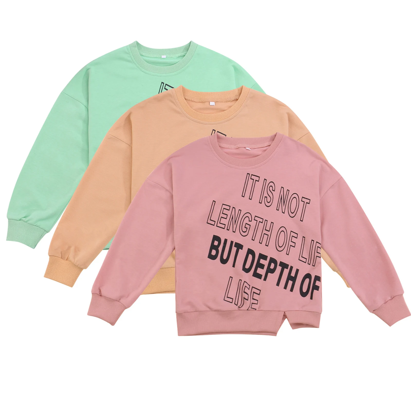 

Свитшот детский с длинным рукавом и круглым вырезом, свободного покроя