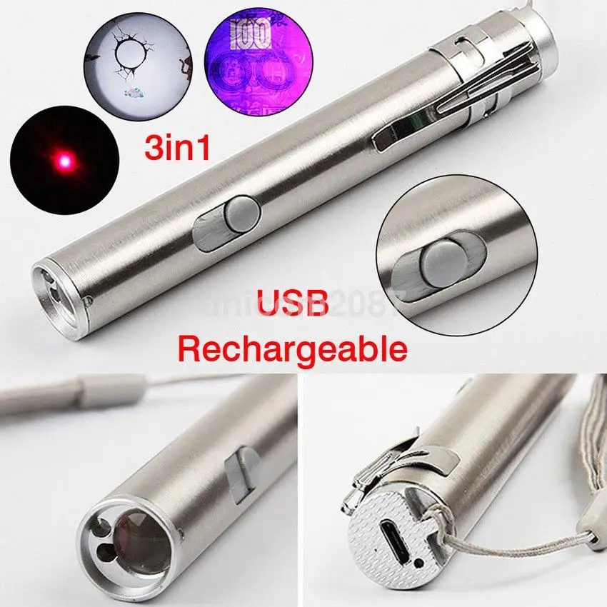 

1Pc Wholesale Dropshipping MOONBIFFY USB Rechargeable LED Flashlight Mini Cree LED Torch XML Design Pen Hanging With Metal Clip