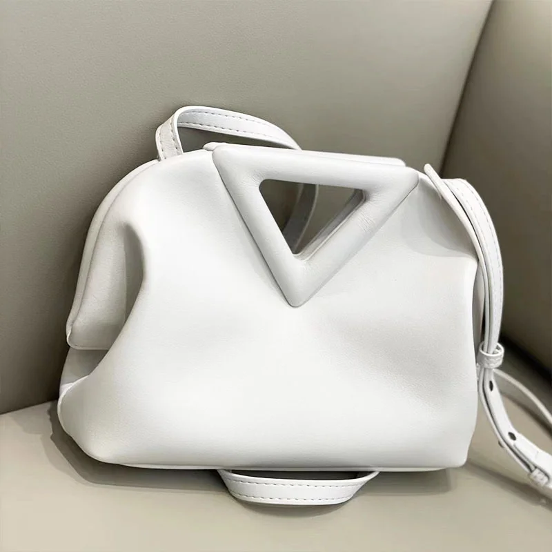 

Классическая Брендовая женская сумка, сумка-клатч с перевернутой треугольной ручкой, 2021, трендовые маленькие сумки через плечо, винтажная женская сумка с зажимом