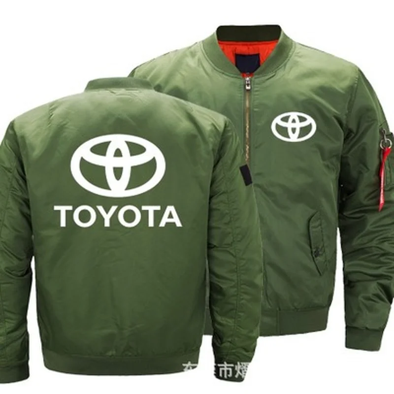 

2021 New Autumn Winter Flight Jacket Toyota Car Logo Coat Mens Womens Warm Casual Zipper Baseball Jacket Z
