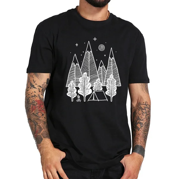 

camp line Men Clothing Tops Fashion Summer Short T Shirt Men Clothing Cotton Comfortable Male T-shirt Tshirt Men