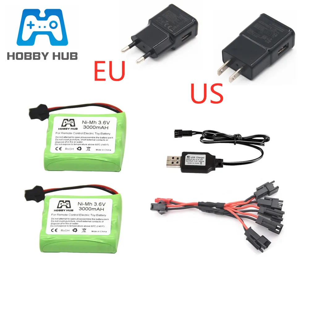 Никель металлогидридный аккумулятор 3 6 в 3000 мАч + зарядное устройство USB для