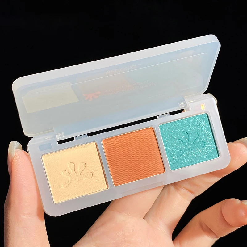 3 Color Eye Shadow Palette Pearlescent Matte Texture Milk Tea Earth Fine Shimmer Long-lasting Eyes Makeup Tool |