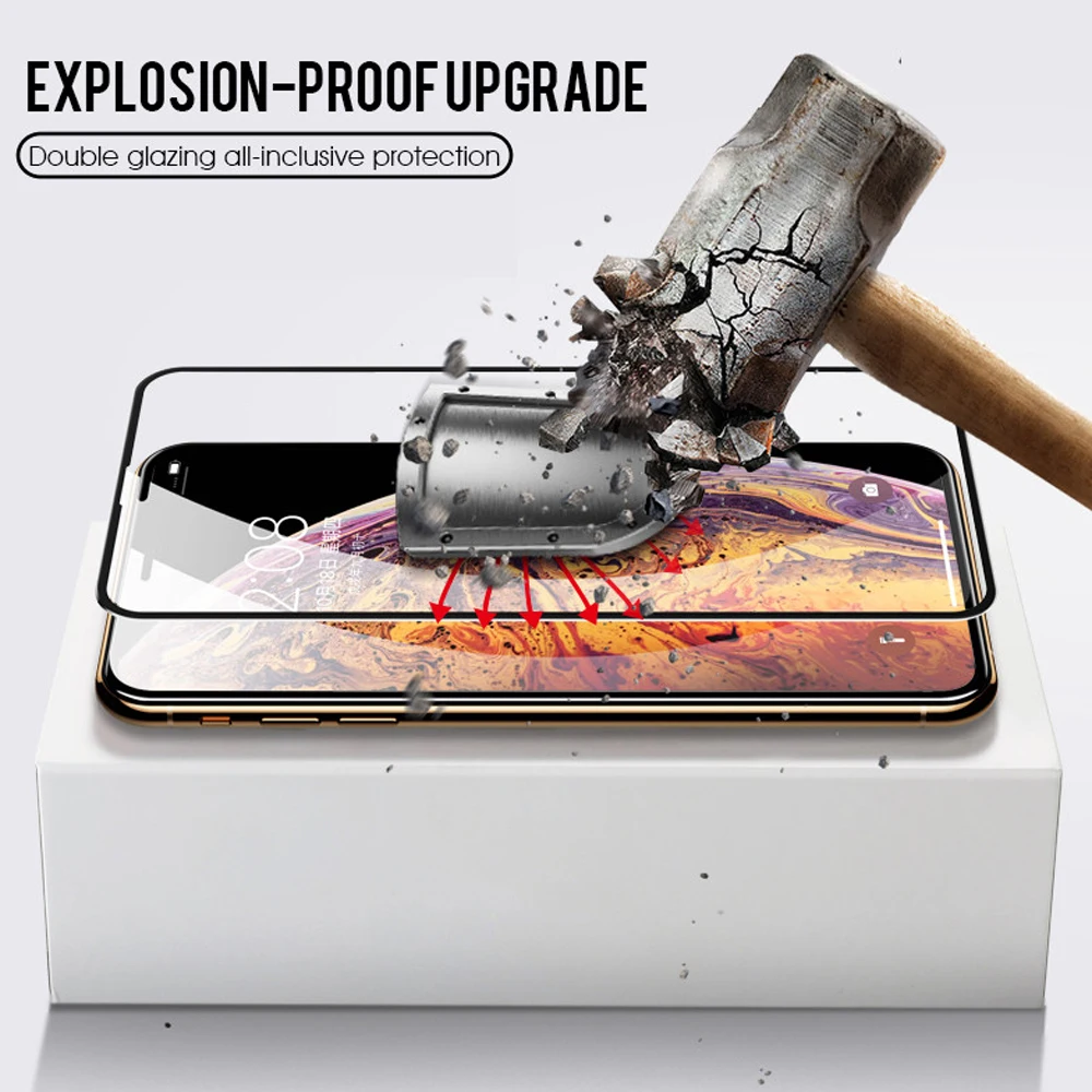 9D закаленное стекло Feel защита для iPhone 11 Pro Max фронтальная пленка камера защитная
